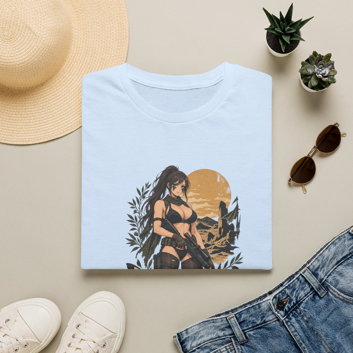 Quiet | Metal Gear | Sexy Sniper Pin up Fantasy Warrior Woman T-Shirt