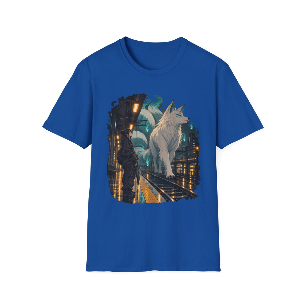 Wolf in the Rain | Last Train Home T-Shirt | Urban Nightscape Graphic Tee