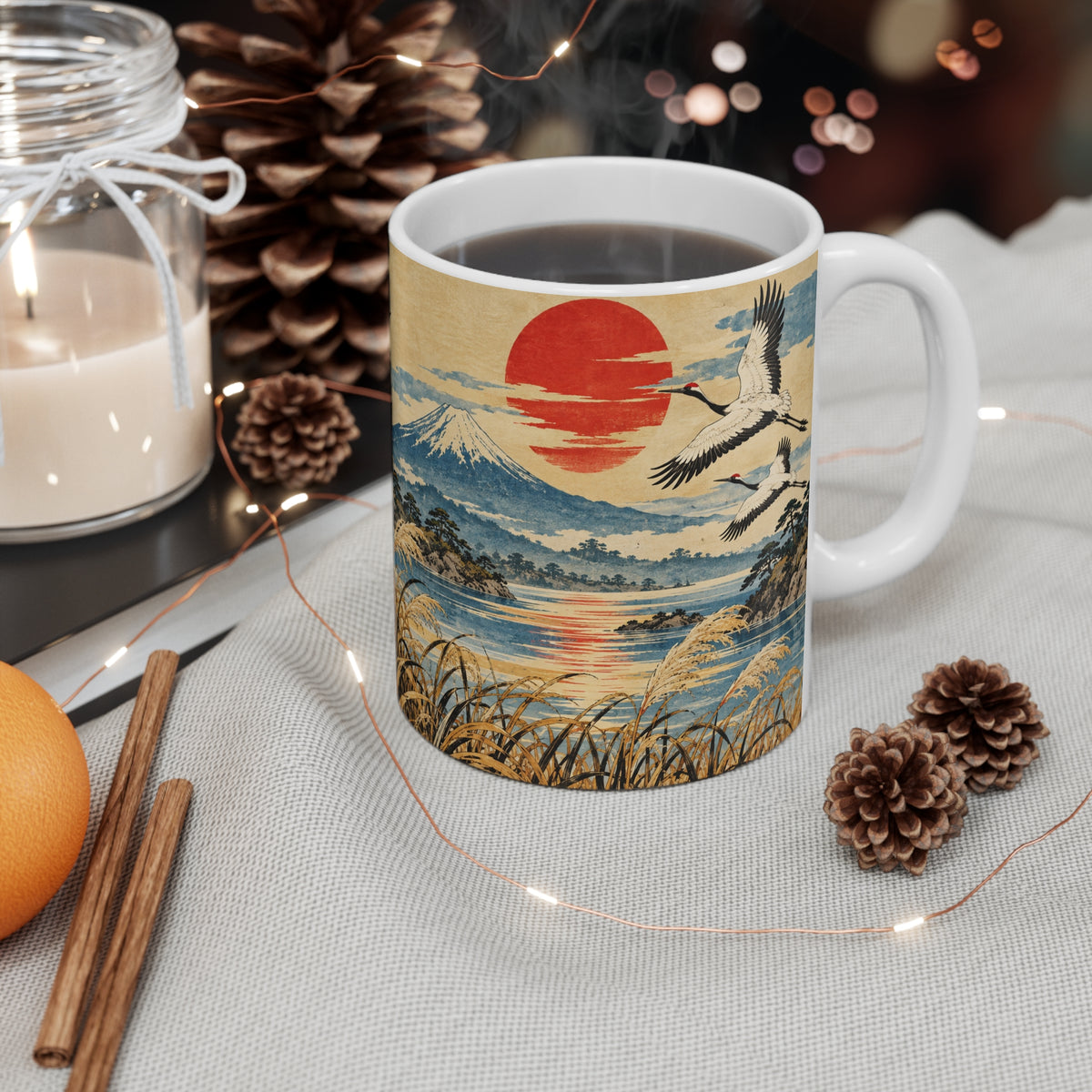 Japanese Cranes | Classic Art Coffee Mug Gift (11oz)