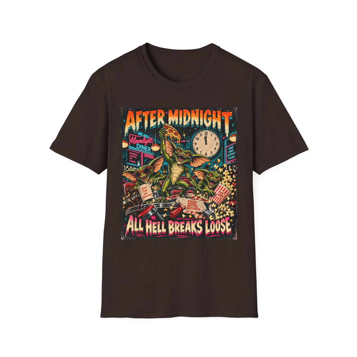 After Midnight Gremlin Tee — "All Hell Breaks Loose" Retro Horror T-Shirt