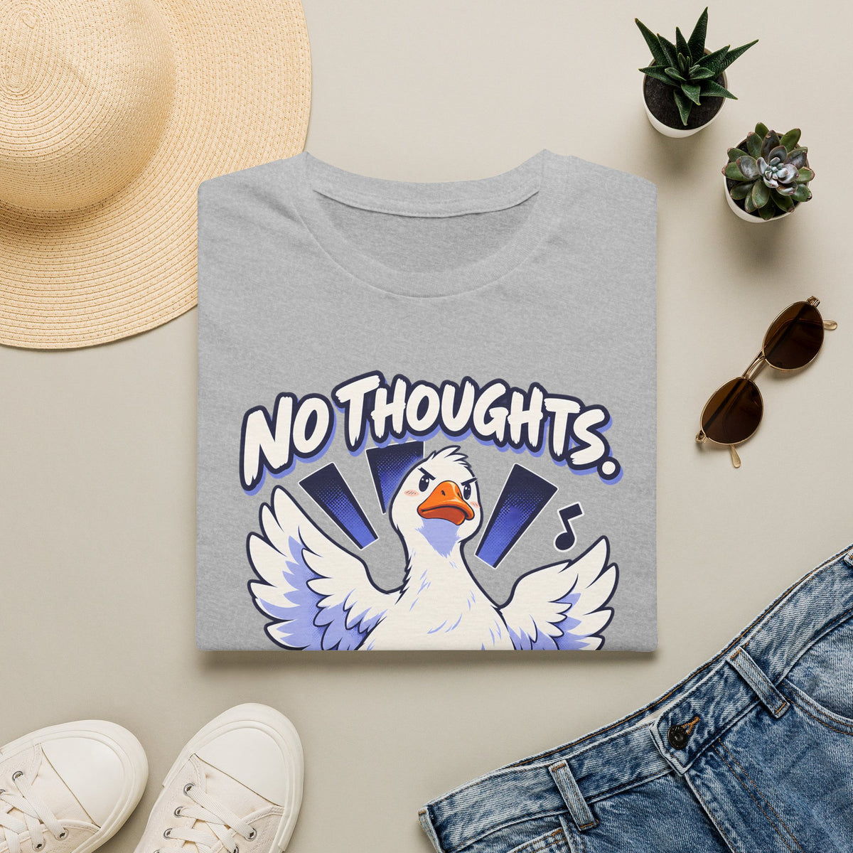 Cute Goose | No Thoughts, Just Boss Music T Shirt