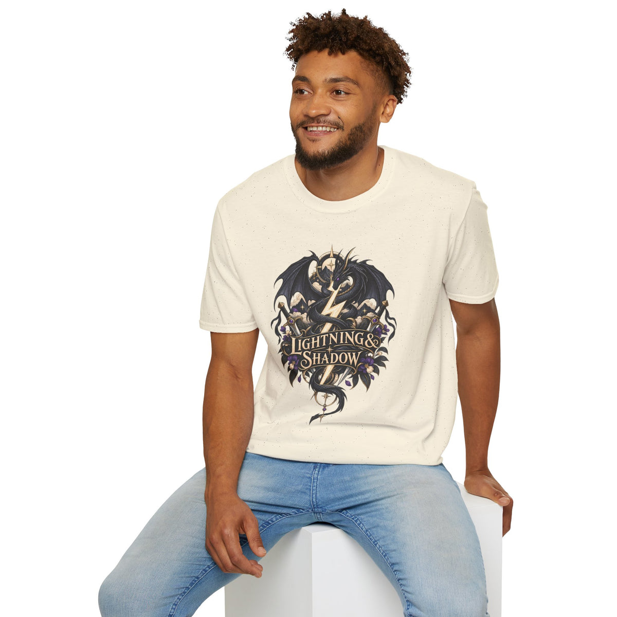 Lightning & Shadow | Onyx Storm Book Inspired Fantasy Dragon T-Shirt