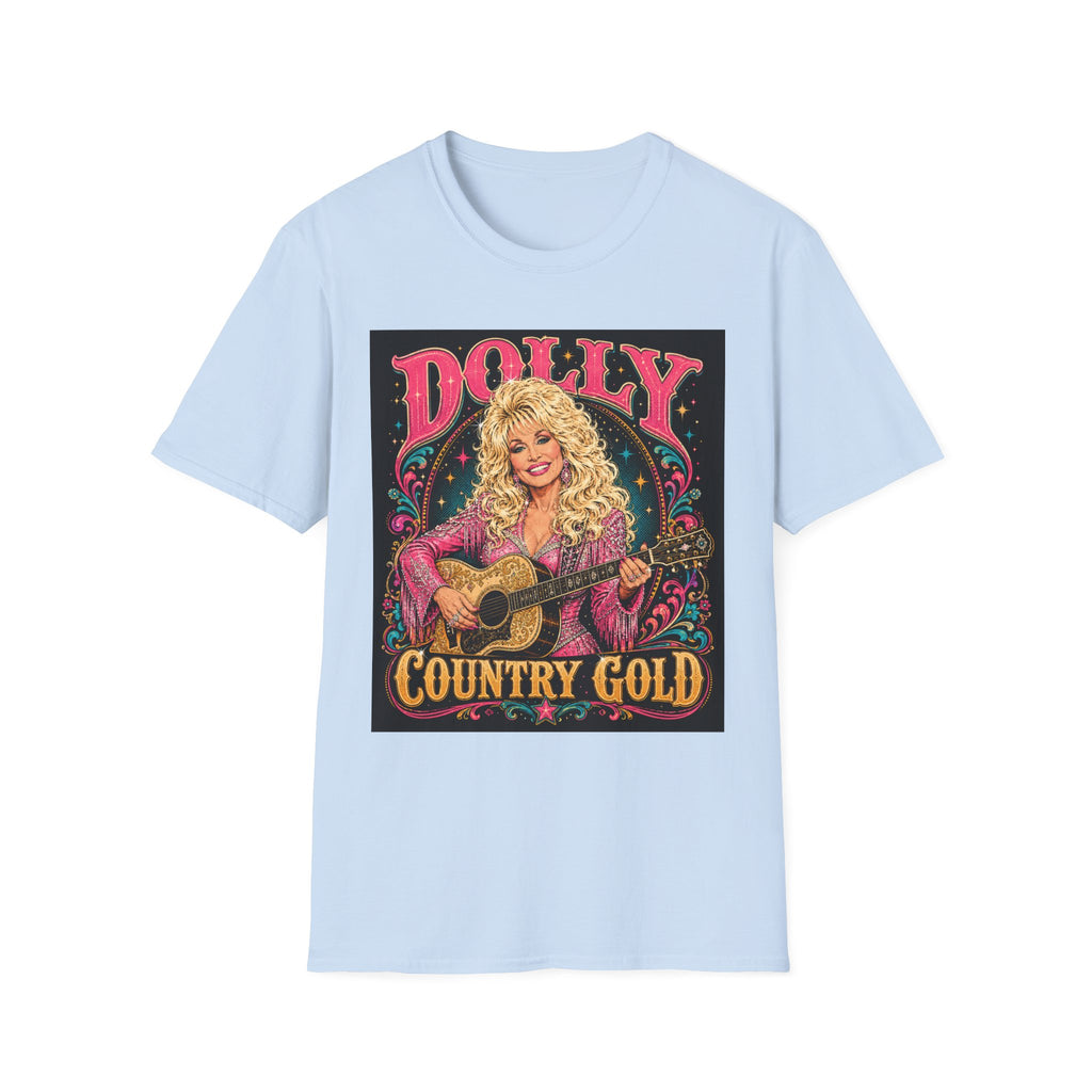Country Music Graphic T-Shirt — "DOLLY" Retro Guitar Design