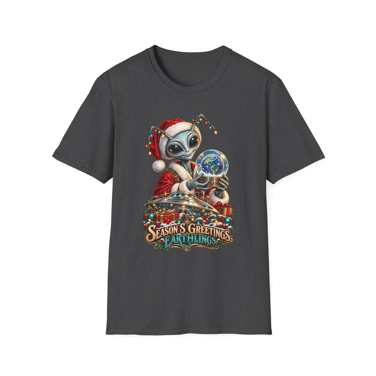 Christmas Alien T-Shirt | Season’s Greetings Earthlings Holiday Tee