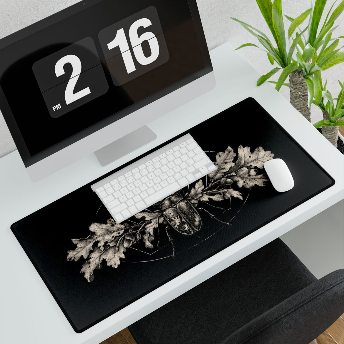 Beetle & Oak Desk Mat | Gothic Botanical Gaming Mouse Pad