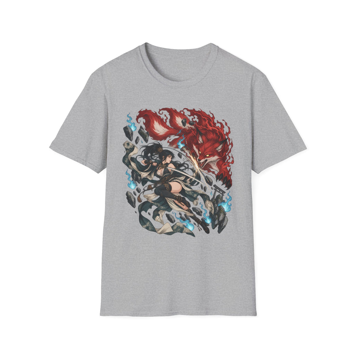 Fox Spirit | Samurai Warrior | Japanese Anime Graphic Shirt