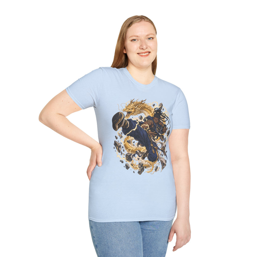 Golden Dragon | Ninja Dragon Kick | Martial Arts Warrior T Shirt