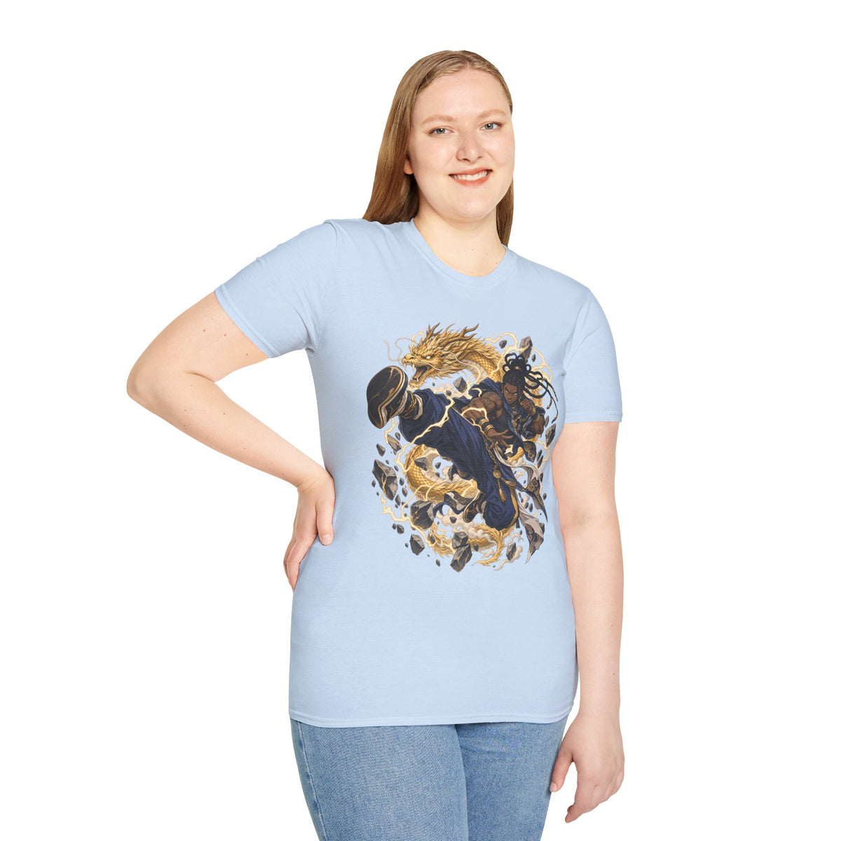 Golden Dragon | Ninja Dragon Kick | Martial Arts Warrior T Shirt