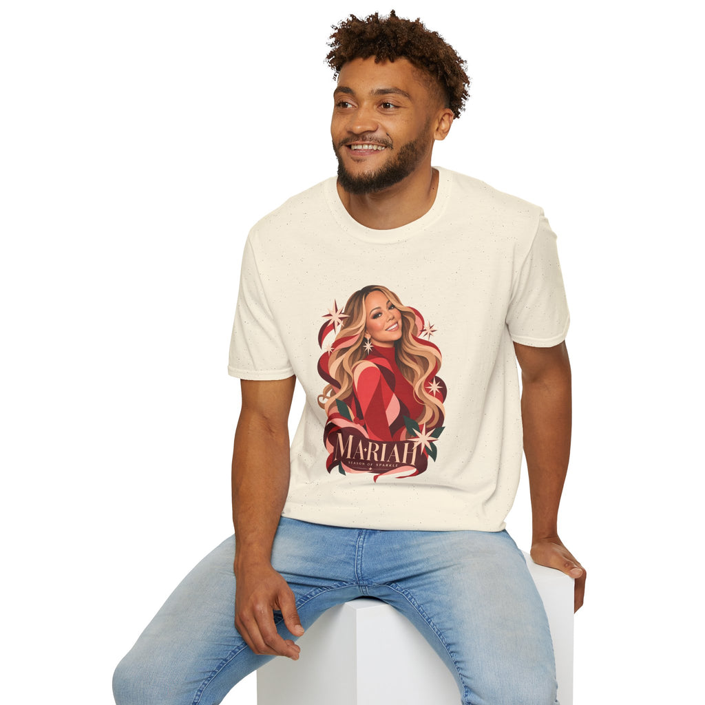Mariah Carey | Holiday Diva Graphic Tee | Retro Red Star Portrait