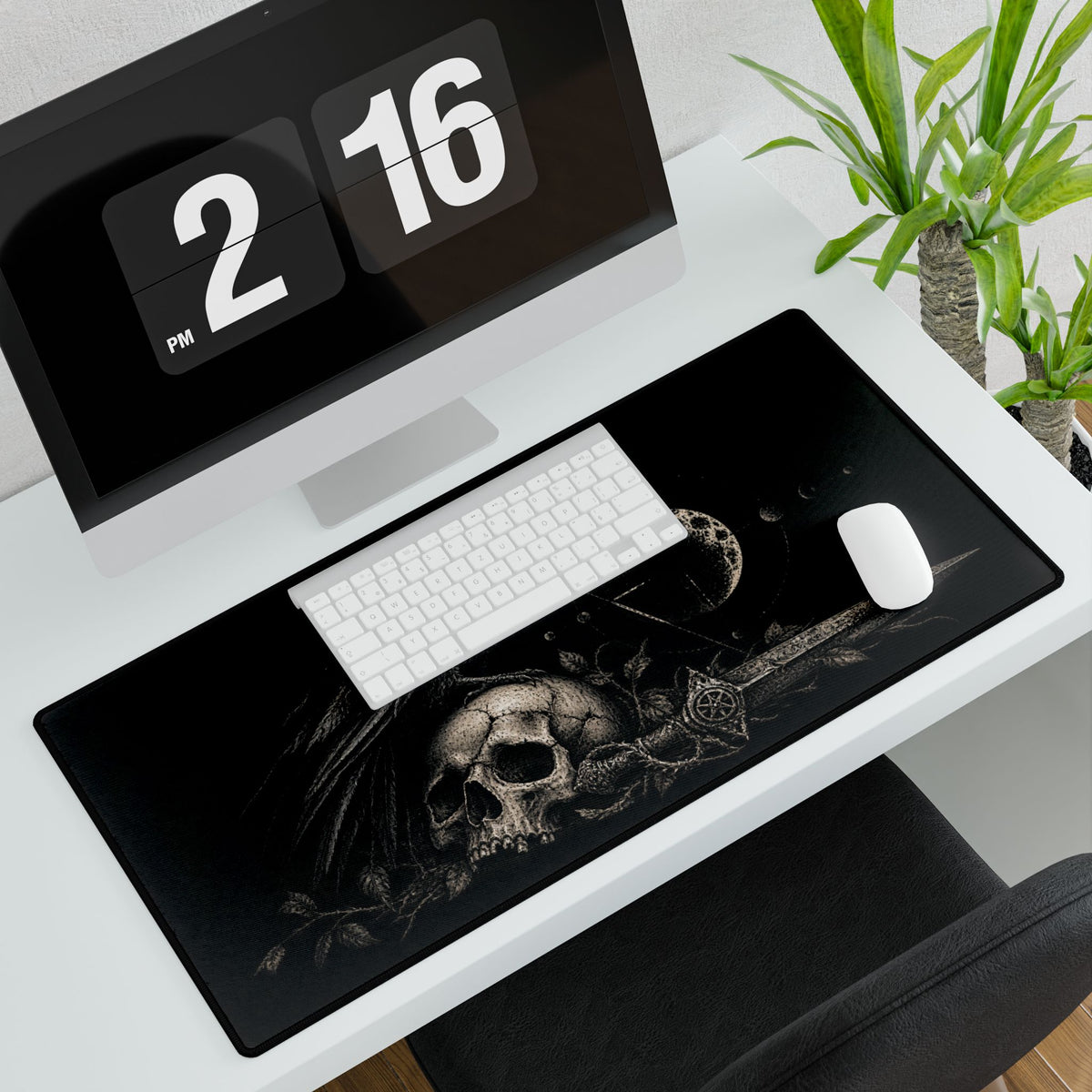 Mouse Mat | Gothic Raven & Skull | Dark Moon Gaming Desk Mat