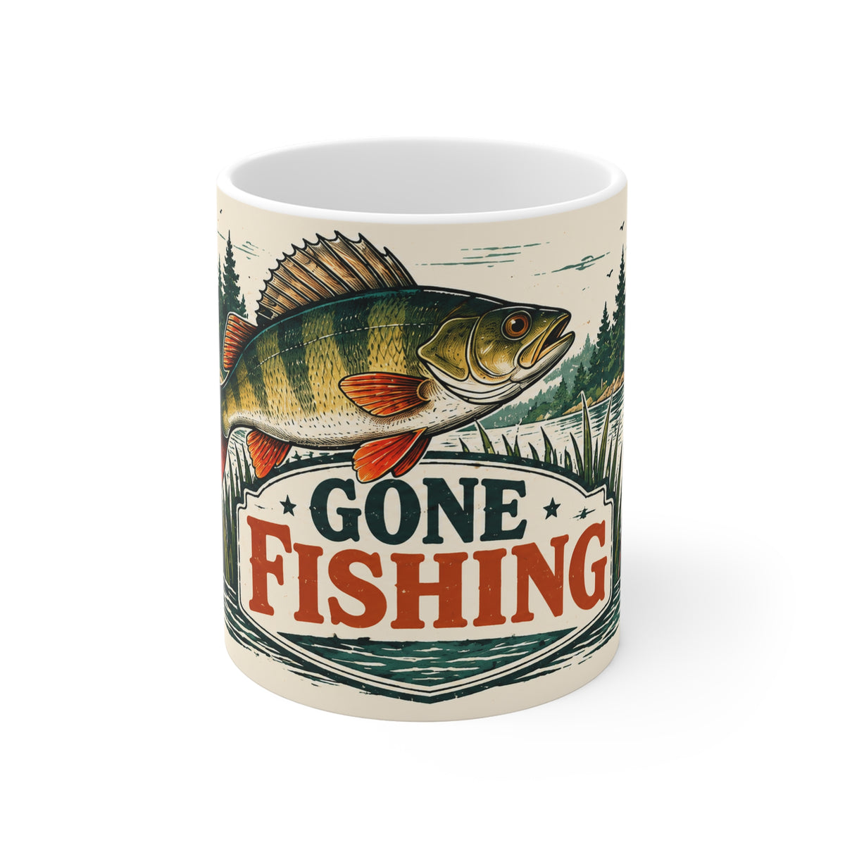 Gone Fishing | Fishing Hobby Coffee Mug Gift (11oz)