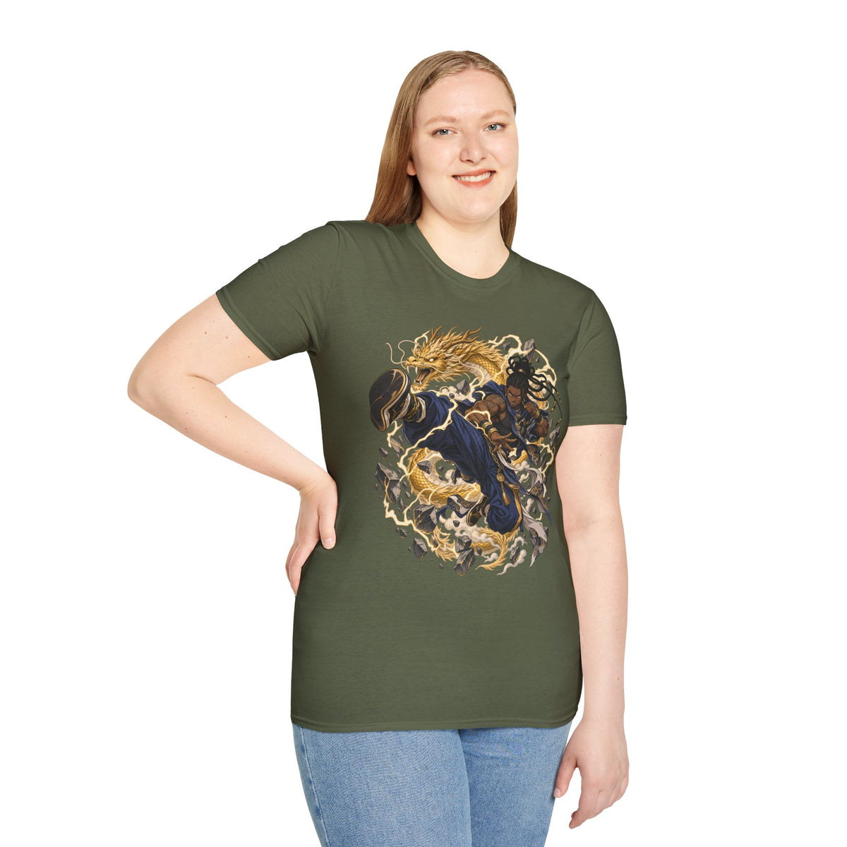 Golden Dragon | Ninja Dragon Kick | Martial Arts Warrior T Shirt