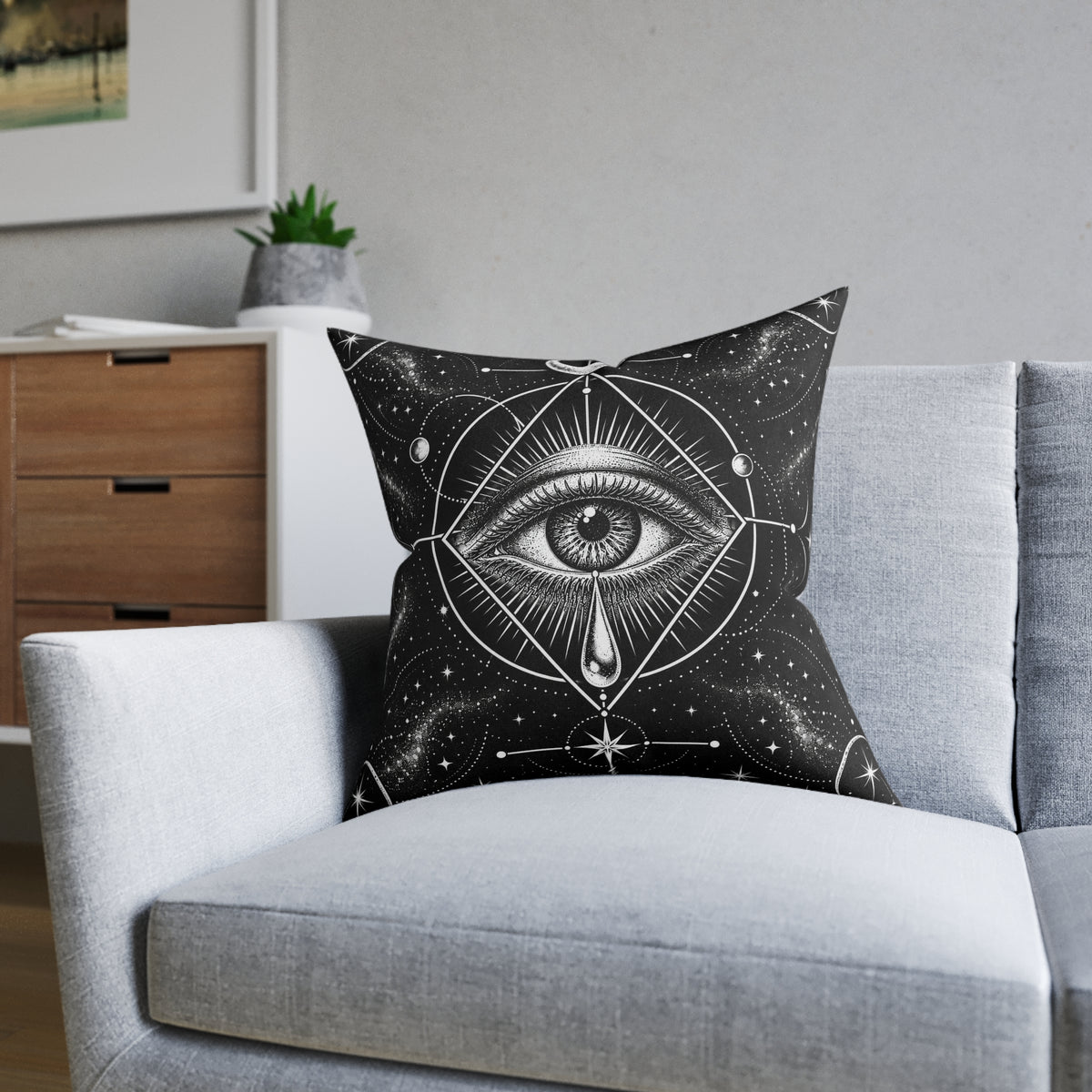 All Seeing Eye Gothic Celestial Cushion | Decorative Sofa Pillow