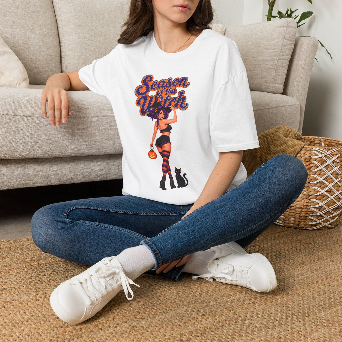 Season of the Witch T-Shirt — Retro Pinup Halloween Witch Graphic Tee