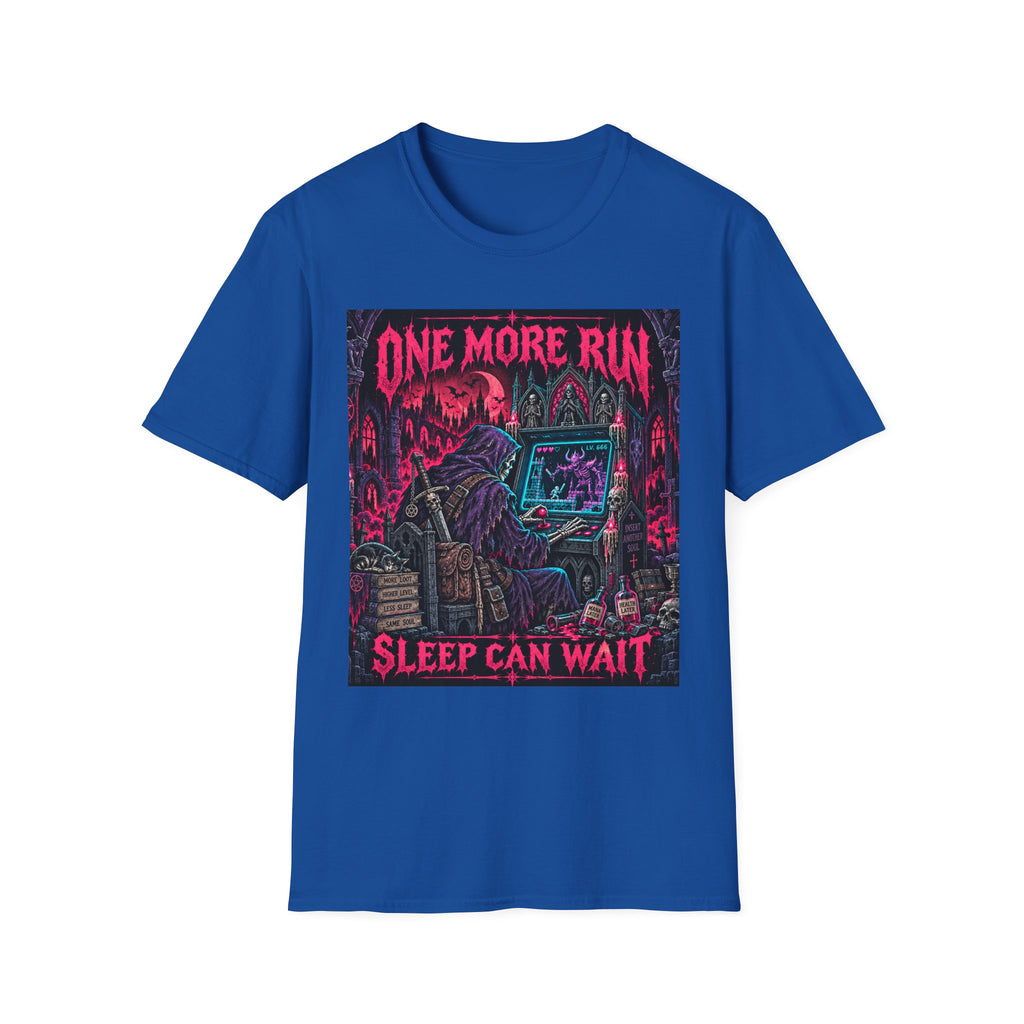 One More Run T‑Shirt — 'Sleep Can Wait' Retro Horror Gaming Tee