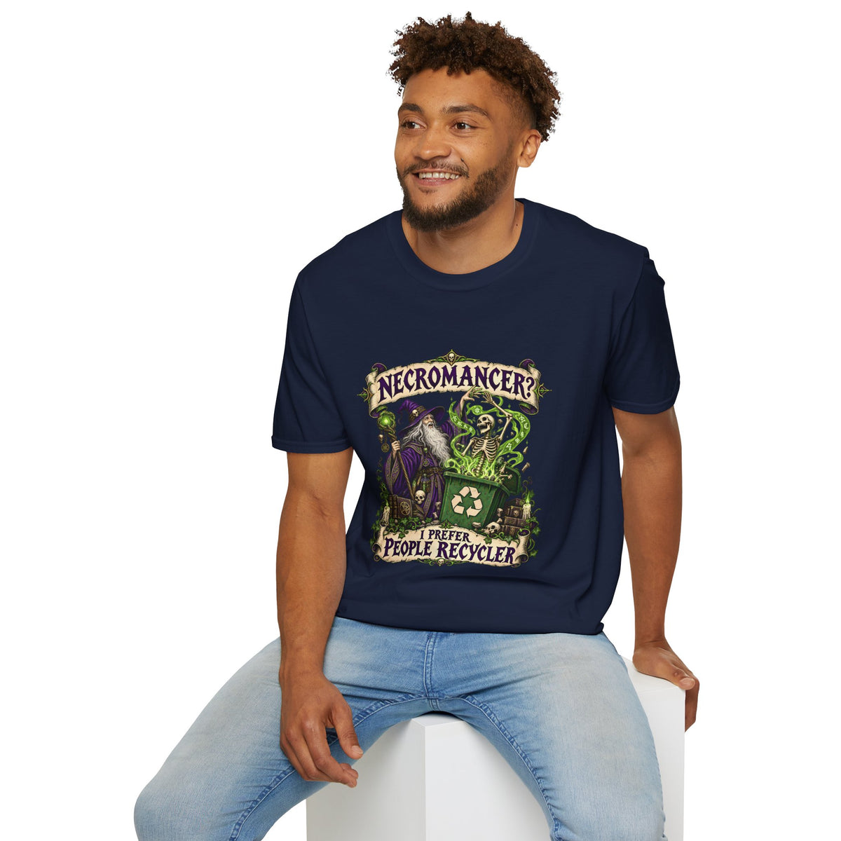 Necromancer? I Prefer People Recycler T-Shirt | Funny Gothic Halloween Tee