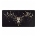 Mouse Mat |Antlered Deer Skull & Dark Florals | Gothic Nature Art Desk Pad