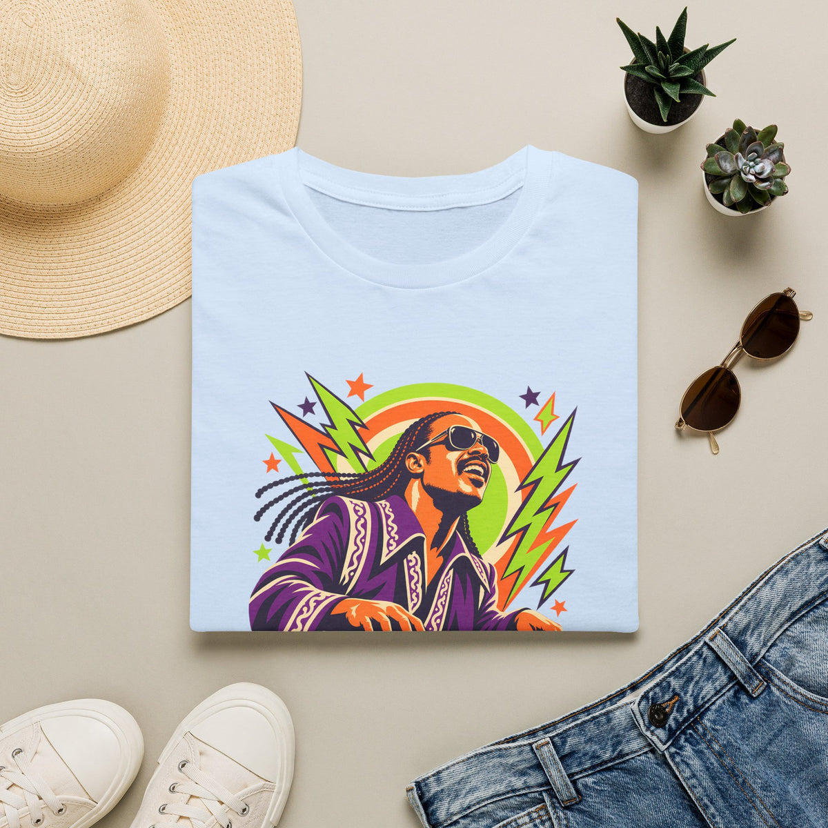 Retro Music Legend Stevie Wonder Graphic Tee