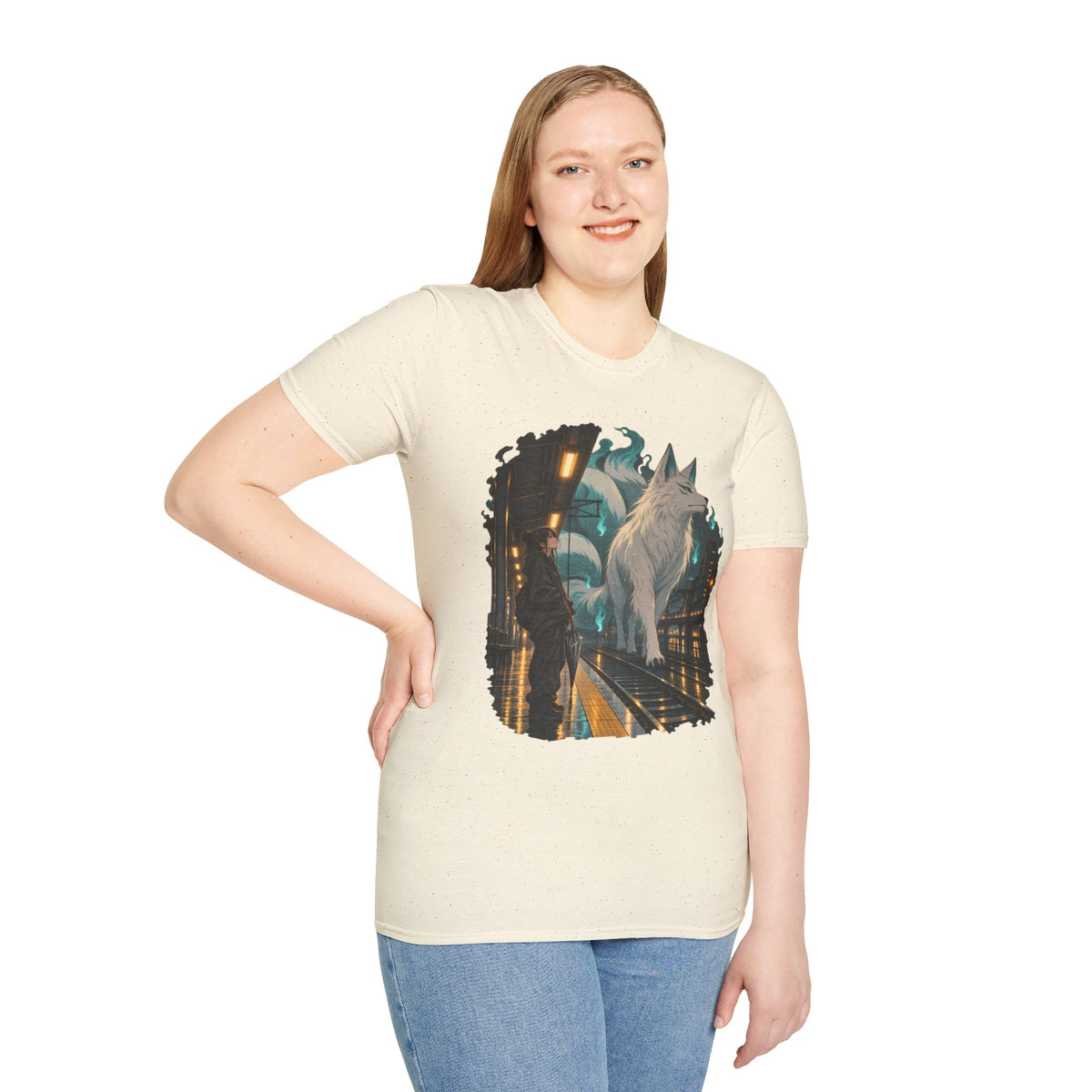 Wolf in the Rain | Last Train Home T-Shirt | Urban Nightscape Graphic Tee