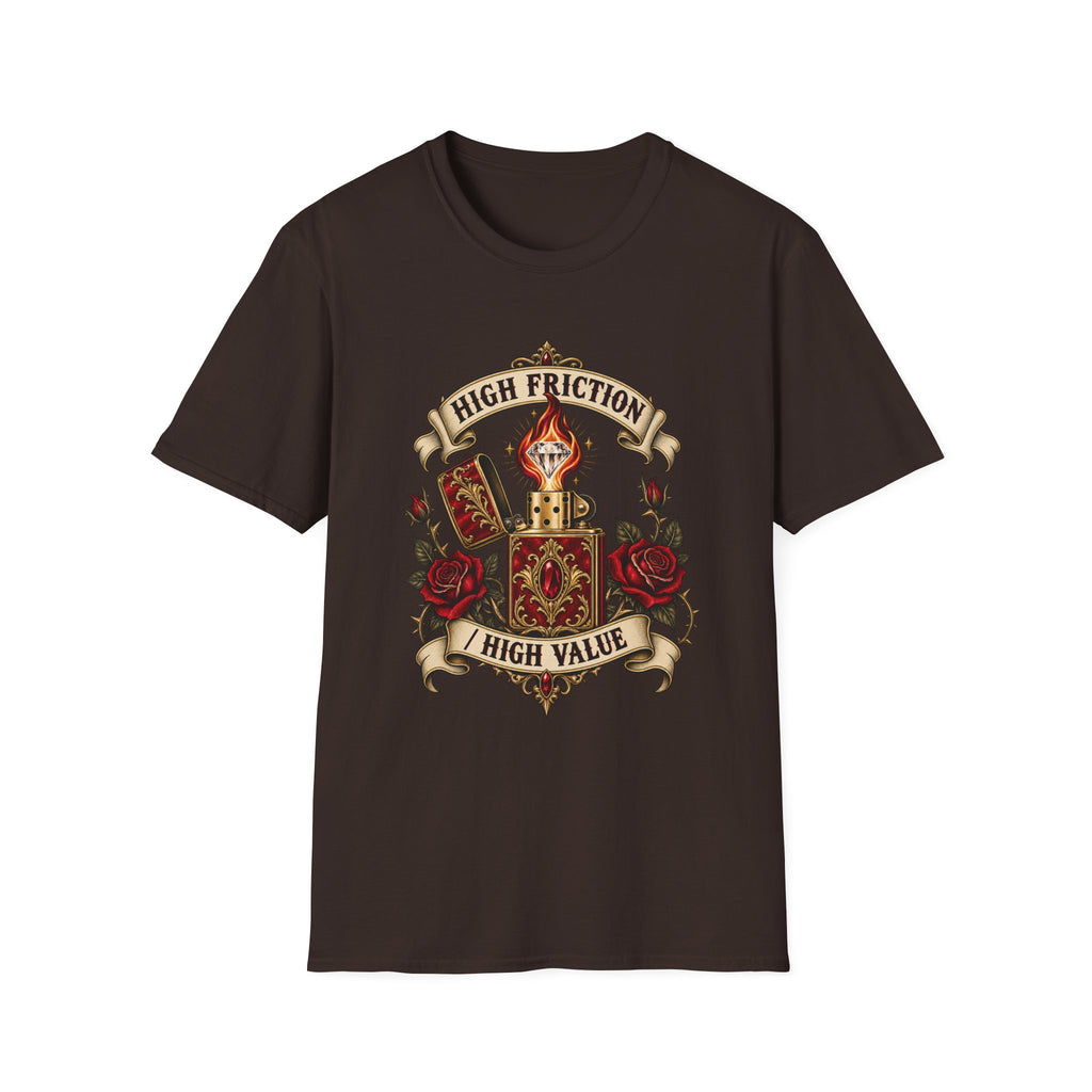 High Friction High Value | Vintage Tattoo Dice & Roses Graphic Tee