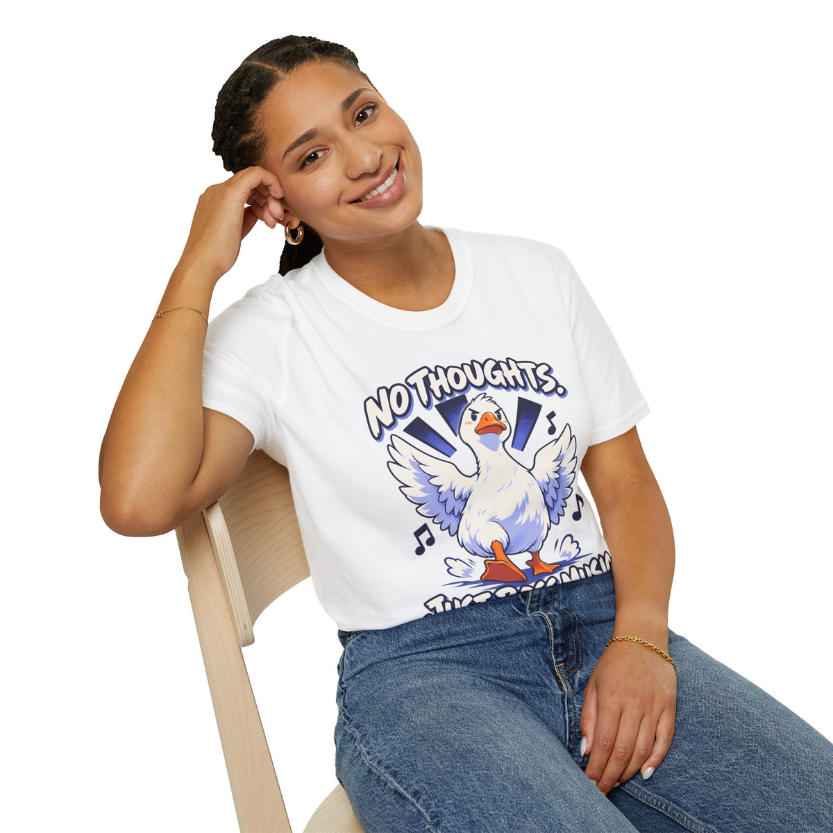 Cute Goose | No Thoughts, Just Boss Music T Shirt