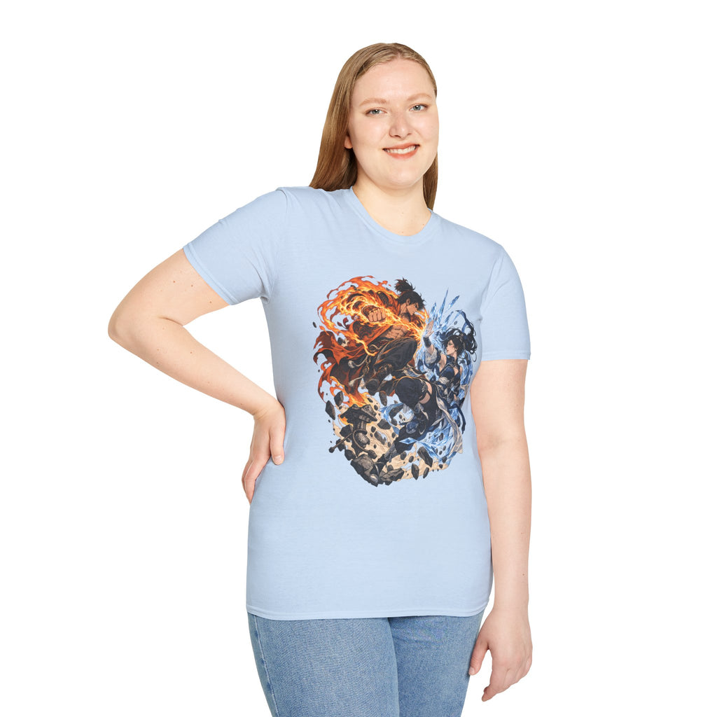Elemental Battle | Fire vs Ice | Ninja Japanese Fantasy T-Shirt