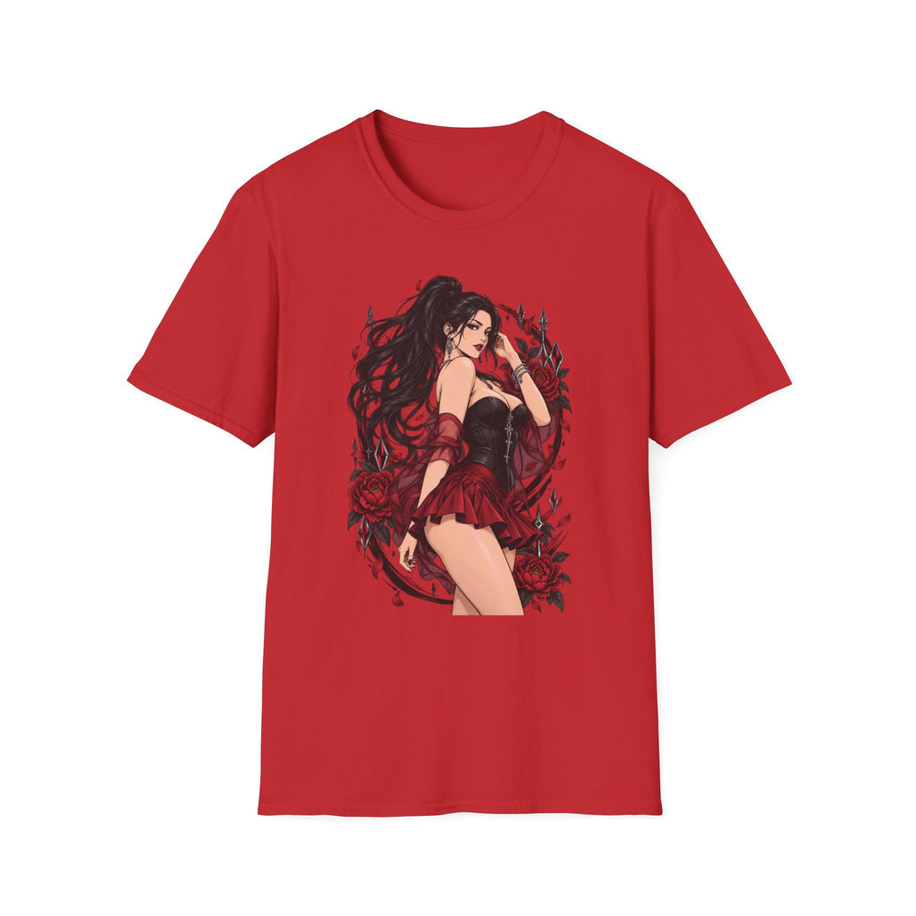 The Seducer | Sexy Black Haired Pony Tail Pin Up Girl Graphic Shirt