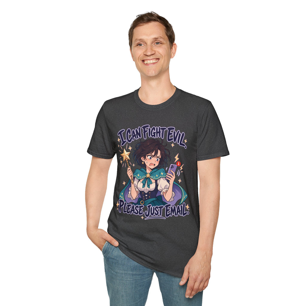 Working Witch | I Can Fight Evil, Please Just Email | Cute Anime T Shirt
