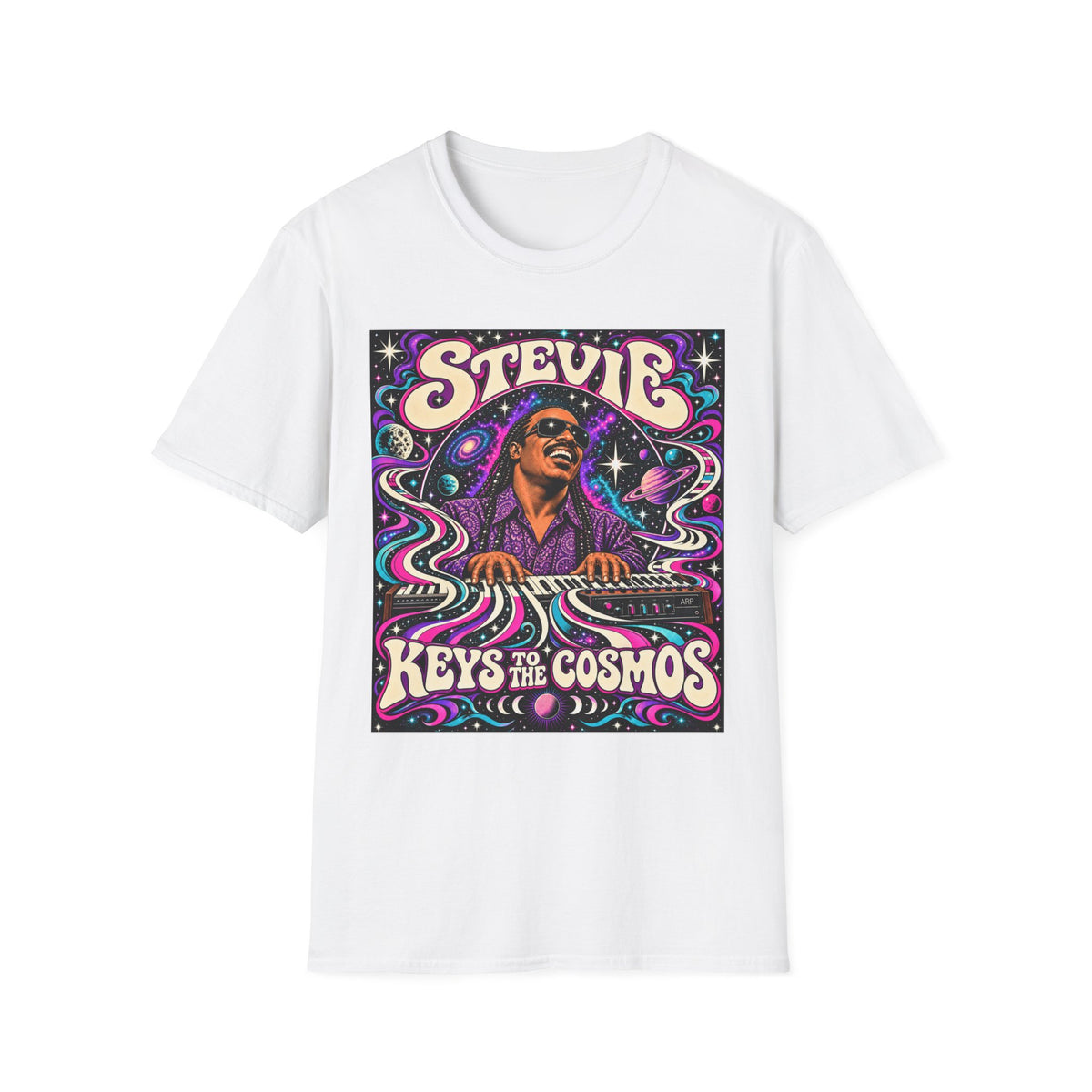 Stevie Keys to the Cosmos T-Shirt — Retro Psychedelic Music Tribute Tee