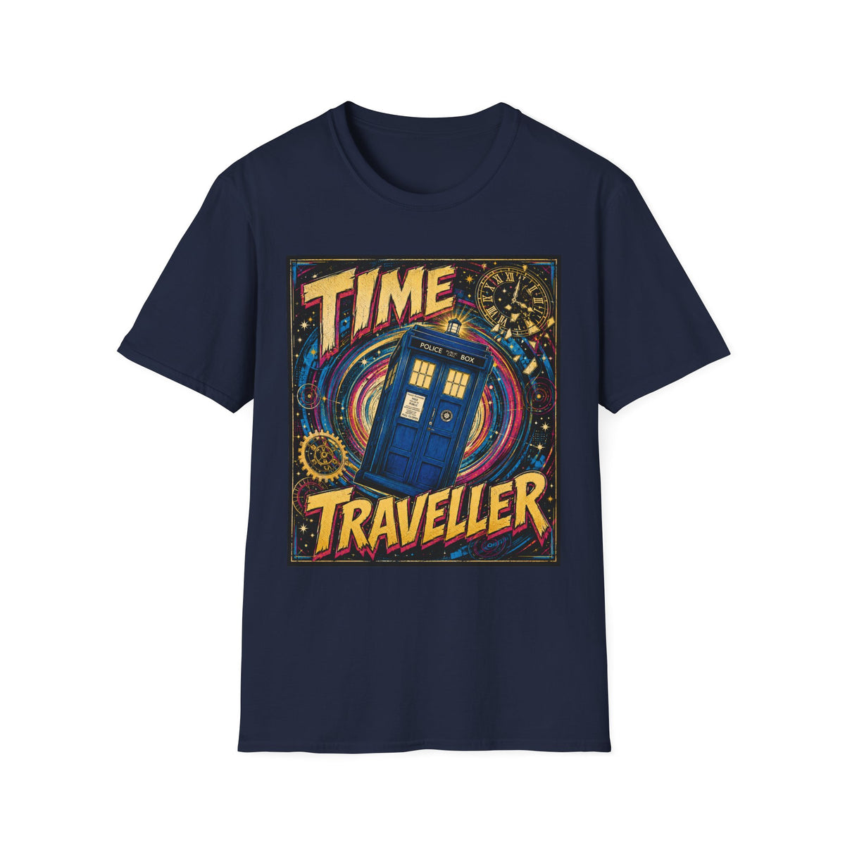 Time Traveller T-Shirt — Retro Space Police Box Graphic Tee