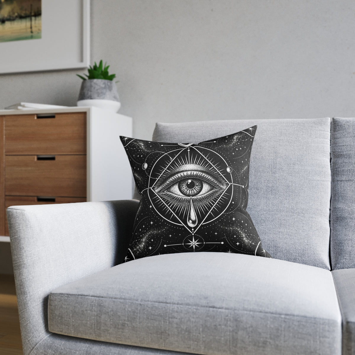 All Seeing Eye Gothic Celestial Cushion | Decorative Sofa Pillow