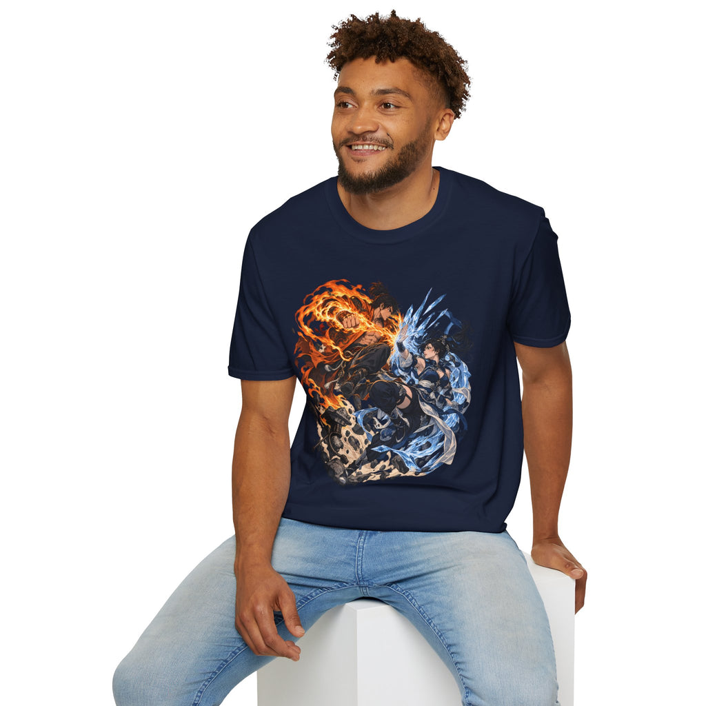 Elemental Battle | Fire vs Ice | Ninja Japanese Fantasy T-Shirt