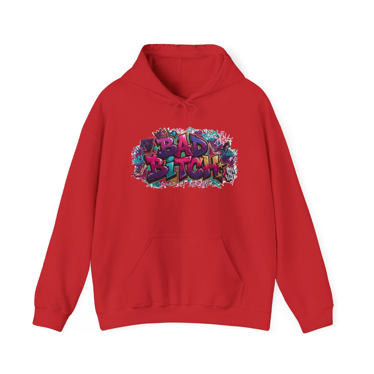 Hoodie — Colorful ‘Bad Bitch’ Graffiti Pullover