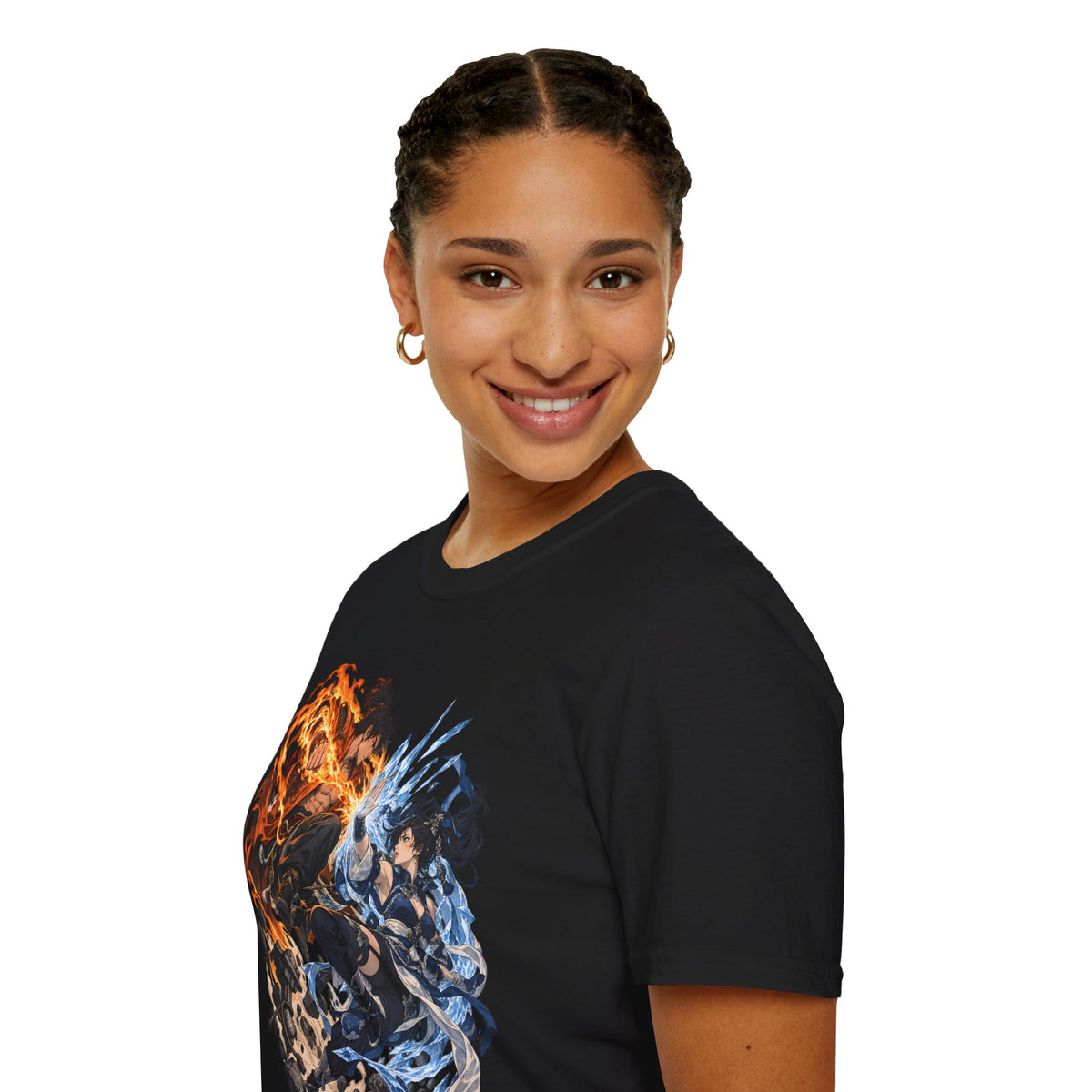 Elemental Battle | Fire vs Ice | Ninja Japanese Fantasy T-Shirt