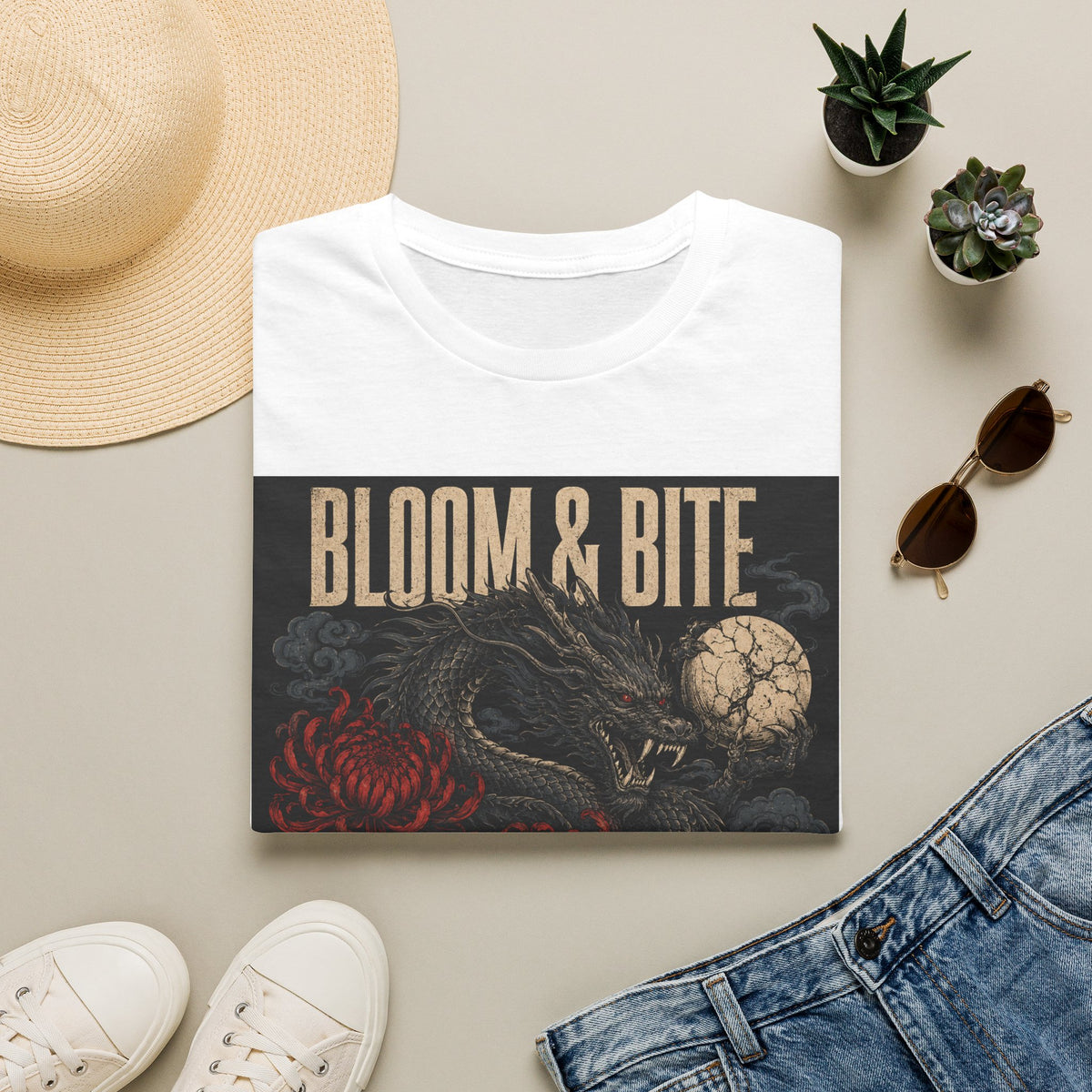 Bloom & Bite Dragon Floral Graphic Tee