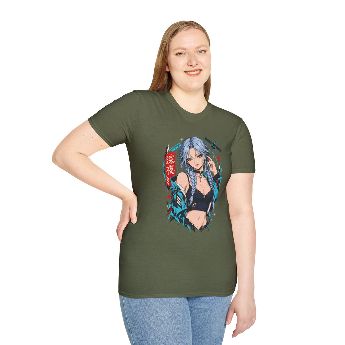 Ice | Sexy Anime Cyber Pin Up Girl Graphic T-Shirt
