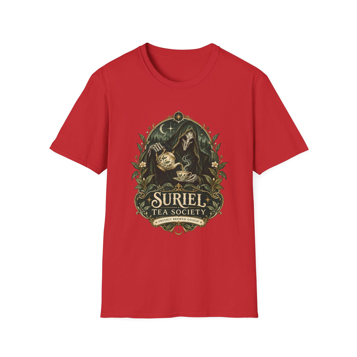 Suriel Tea Society | Freshley Brewed Gossip | ACOTAR Book Graphic T Shirt