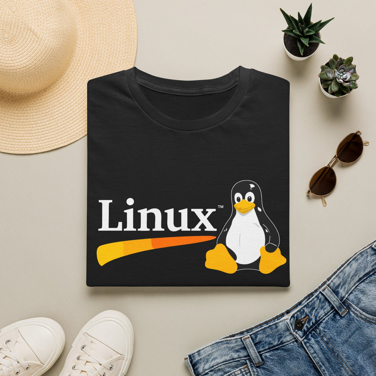 Linux Penguin Logo T‑Shirt — Retro Tech Tee for Developers & Open Source Fans