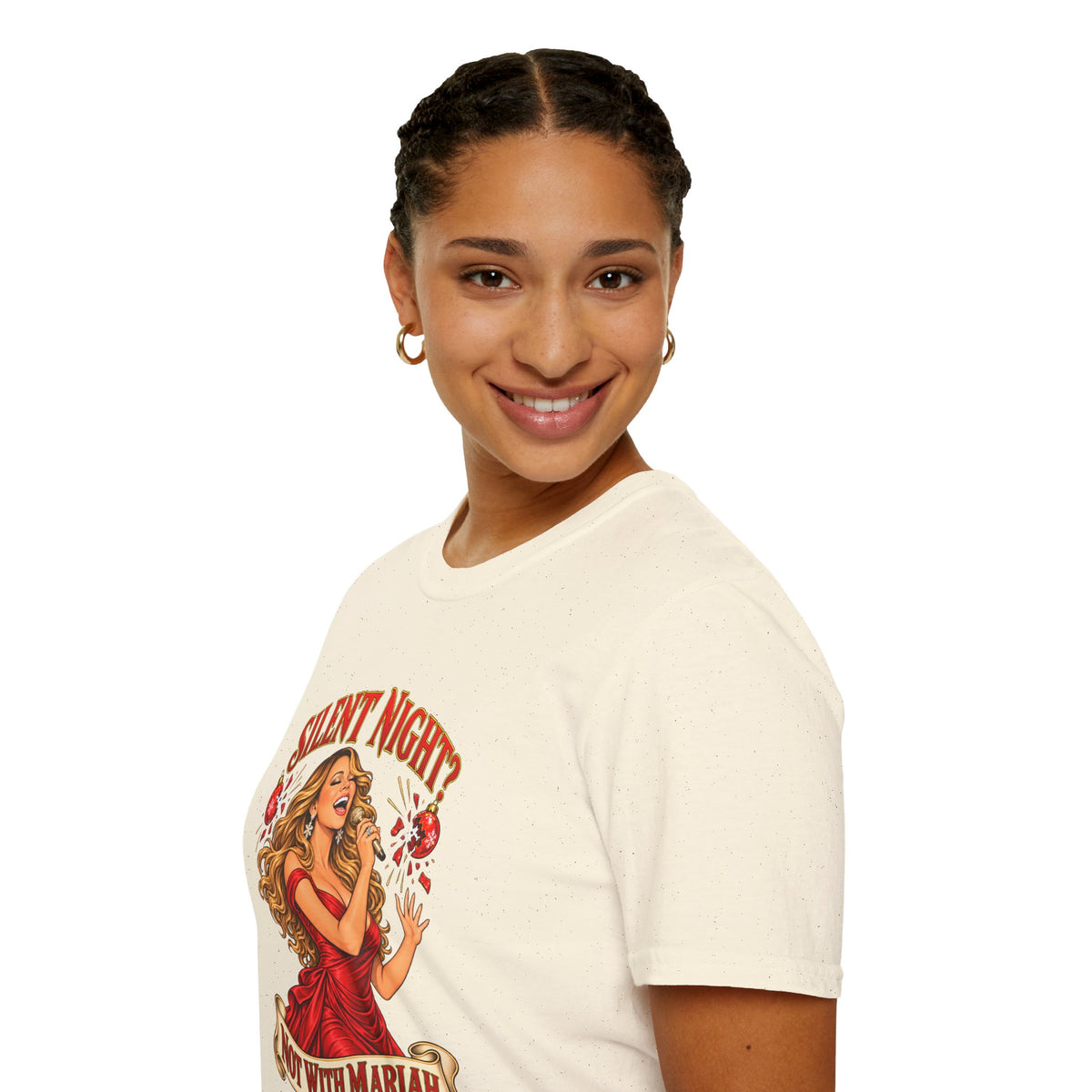 Mariah Carey Christmas T-Shirt | Silent Night? Not With Mariah Retro Holiday Tee