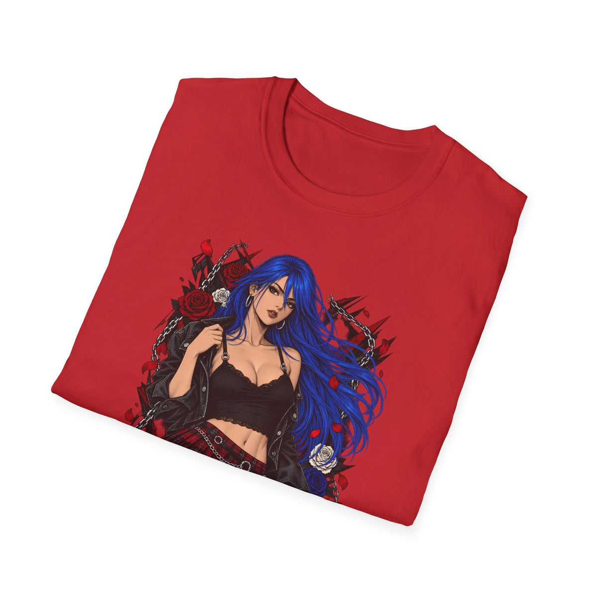 Blue Haired Rock Chick | Japanese Anime Style Pin-up Girl