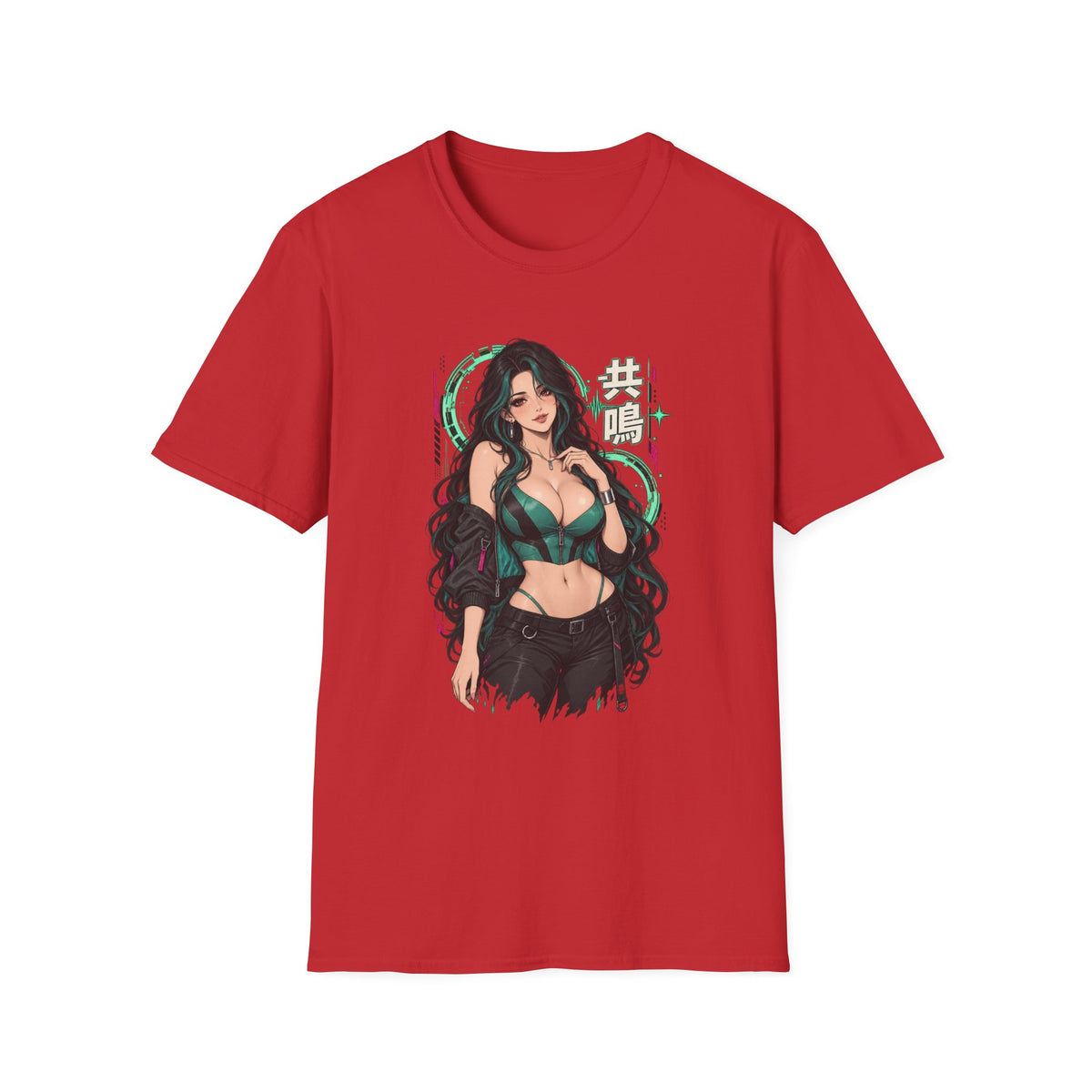 Jade | Sexy Anime Pin Up Girl | Waifu Graphic T‑Shirt