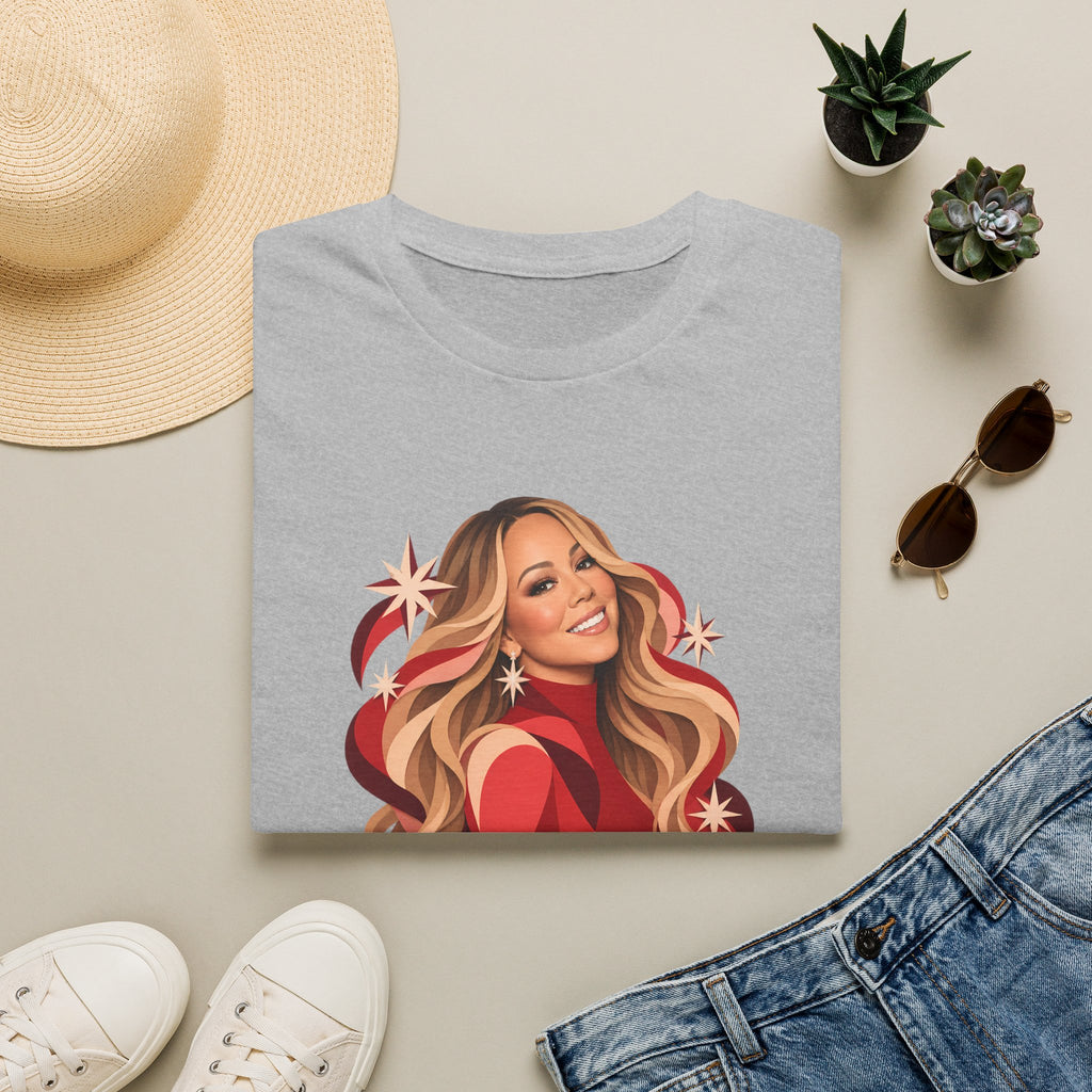 Mariah Carey | Holiday Diva Graphic Tee | Retro Red Star Portrait