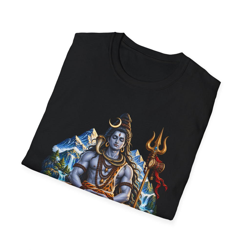 Shiva Hindu Mythology T-Shirt, Meditating Deity Trident Himalayan Art