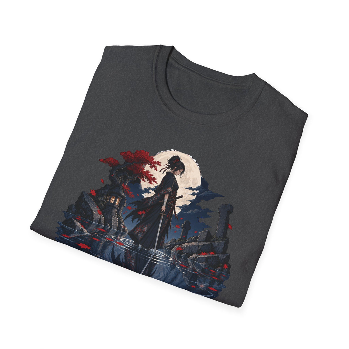Reflection of a Monster | Moonlit Wolf Spirit T-Shirt | Samurai Silhouette Graphic Tee