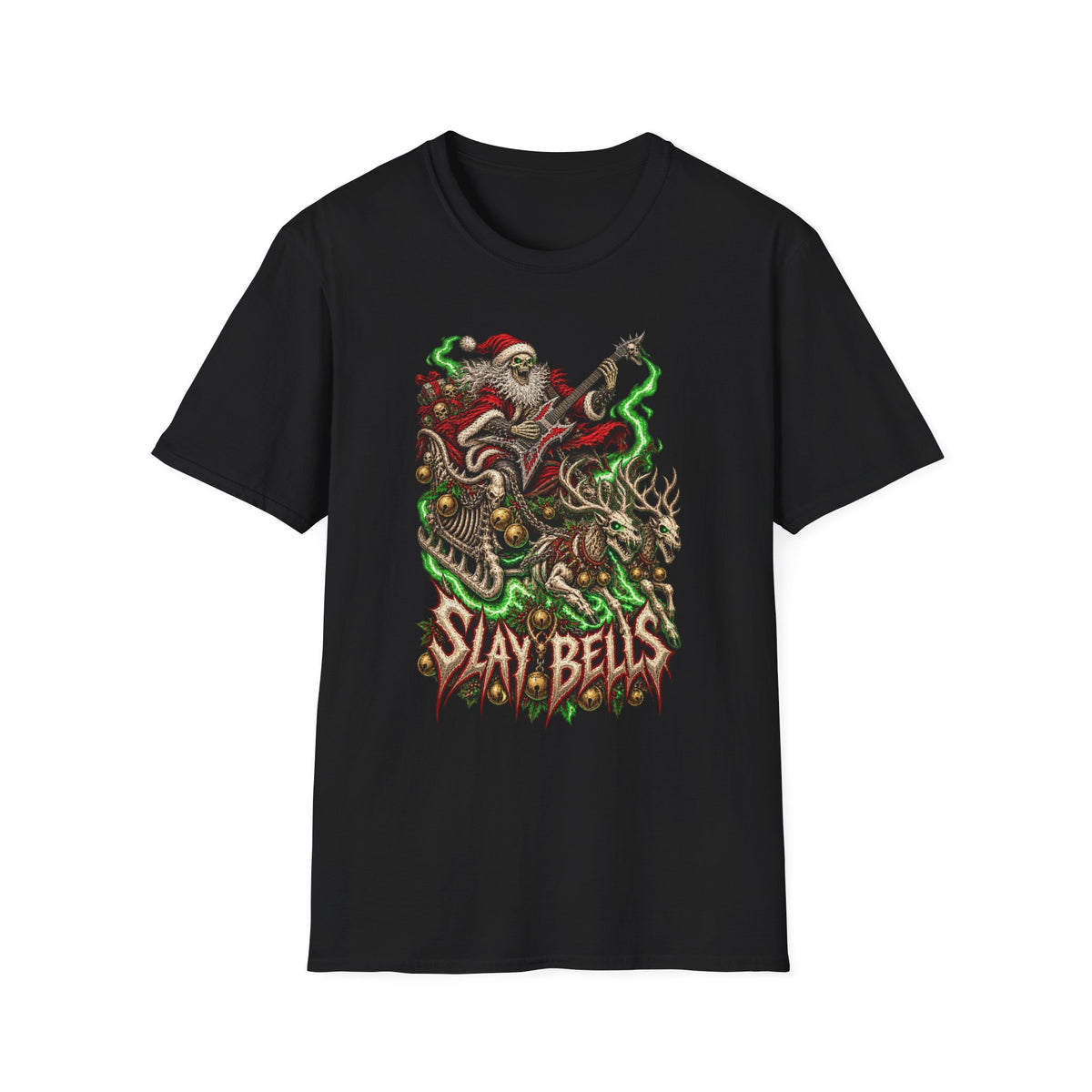 Slay Bells | Santa Clauses Horror Christmas T-Shirt