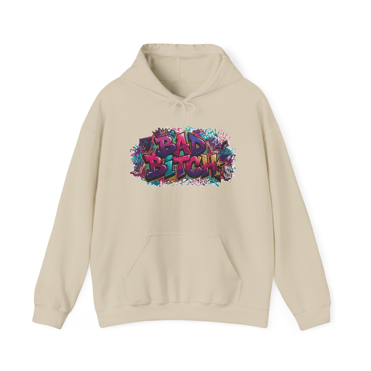 Hoodie — Colorful ‘Bad Bitch’ Graffiti Pullover