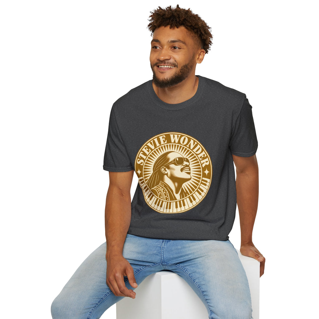 Stevie Wonder Graphic T-Shirt - Vintage Gold Portrait Tee