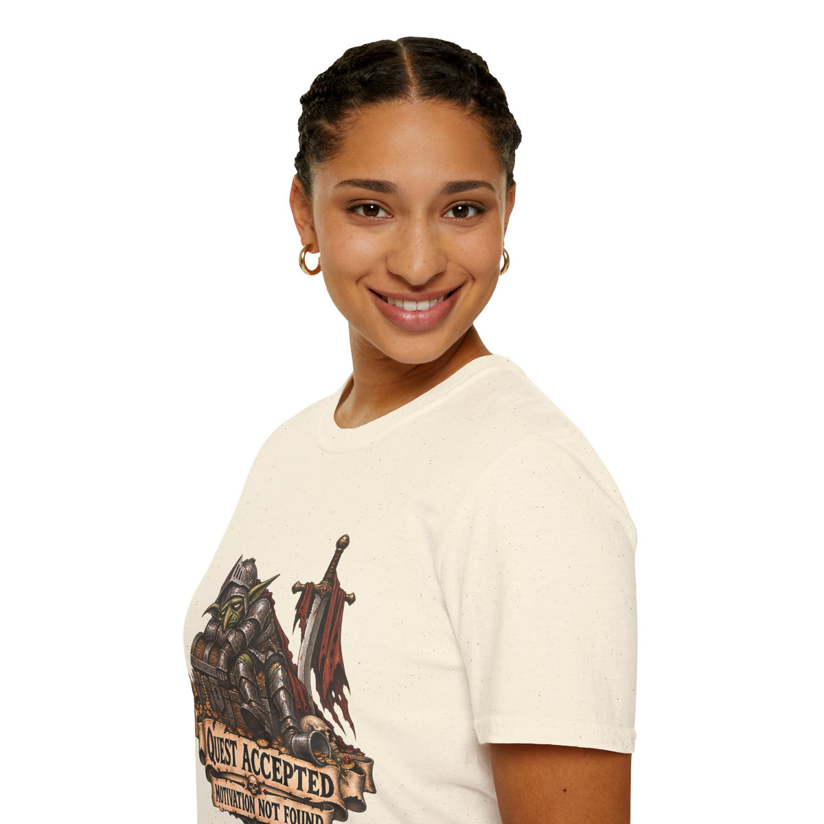 Quest Accepted T‑Shirt | Fantasy Gamer Tee (Motivation Not Found)