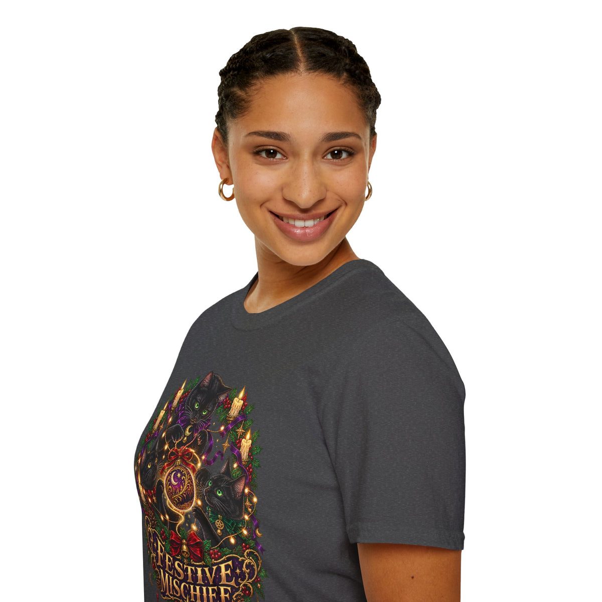 Festive Mischief | Cat Lover Christmas Holiday T-Shirt