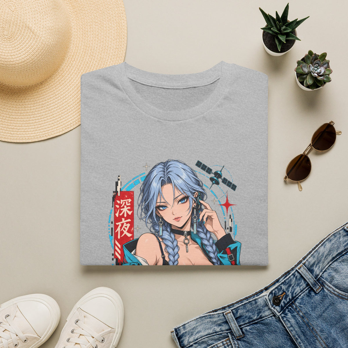Ice | Sexy Anime Cyber Pin Up Girl Graphic T-Shirt